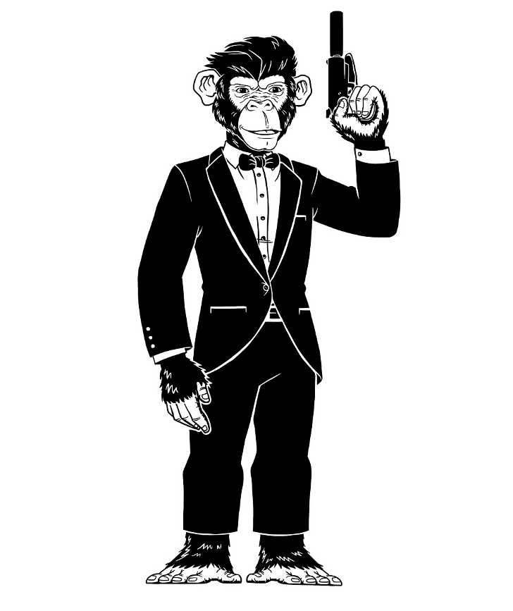 A flying monkey can turn into a true 007